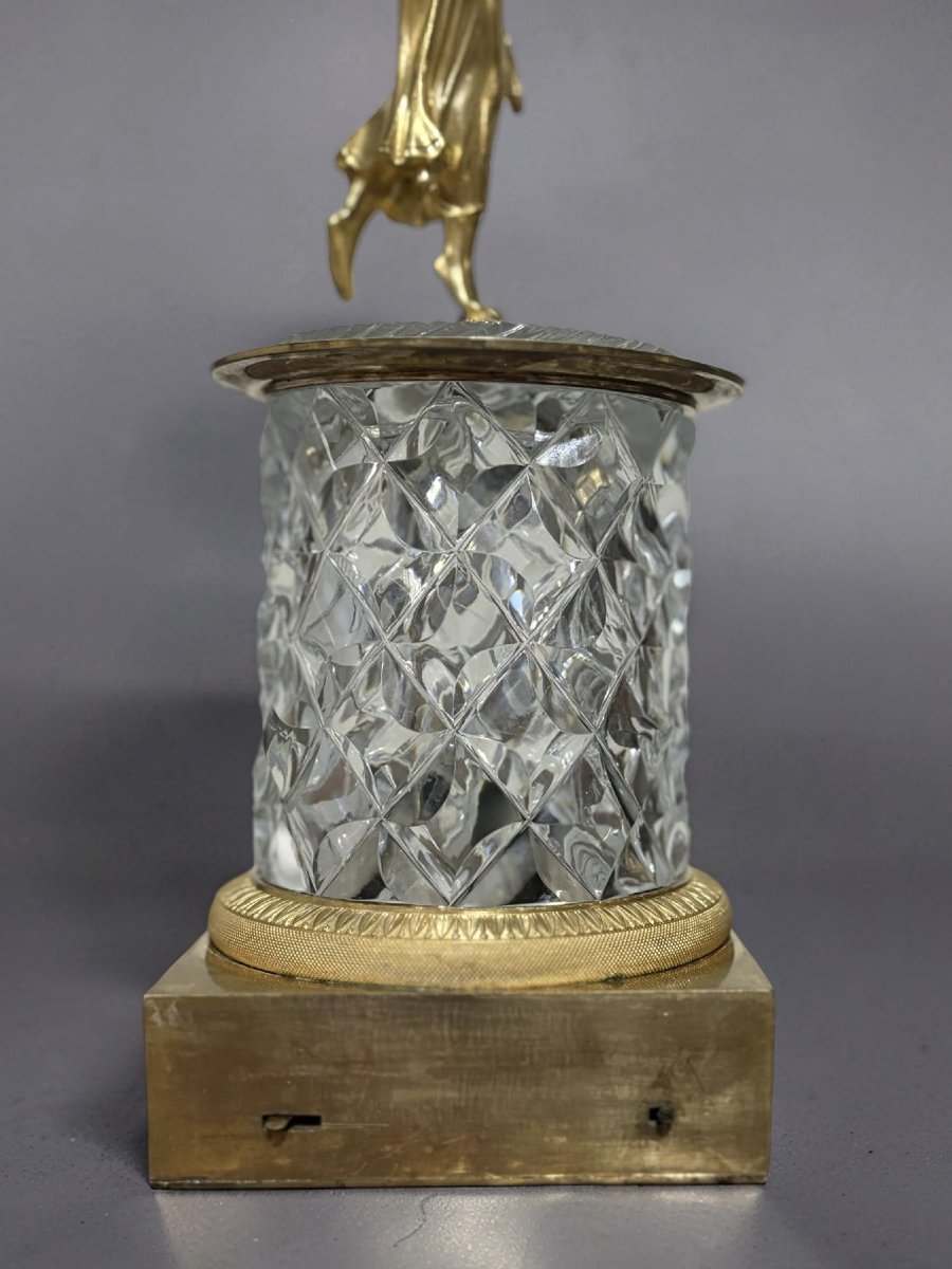 Specchio Carlo X Bronzo Dorato e Cristallo con Meccanismo Musicale circa 1820-photo-7