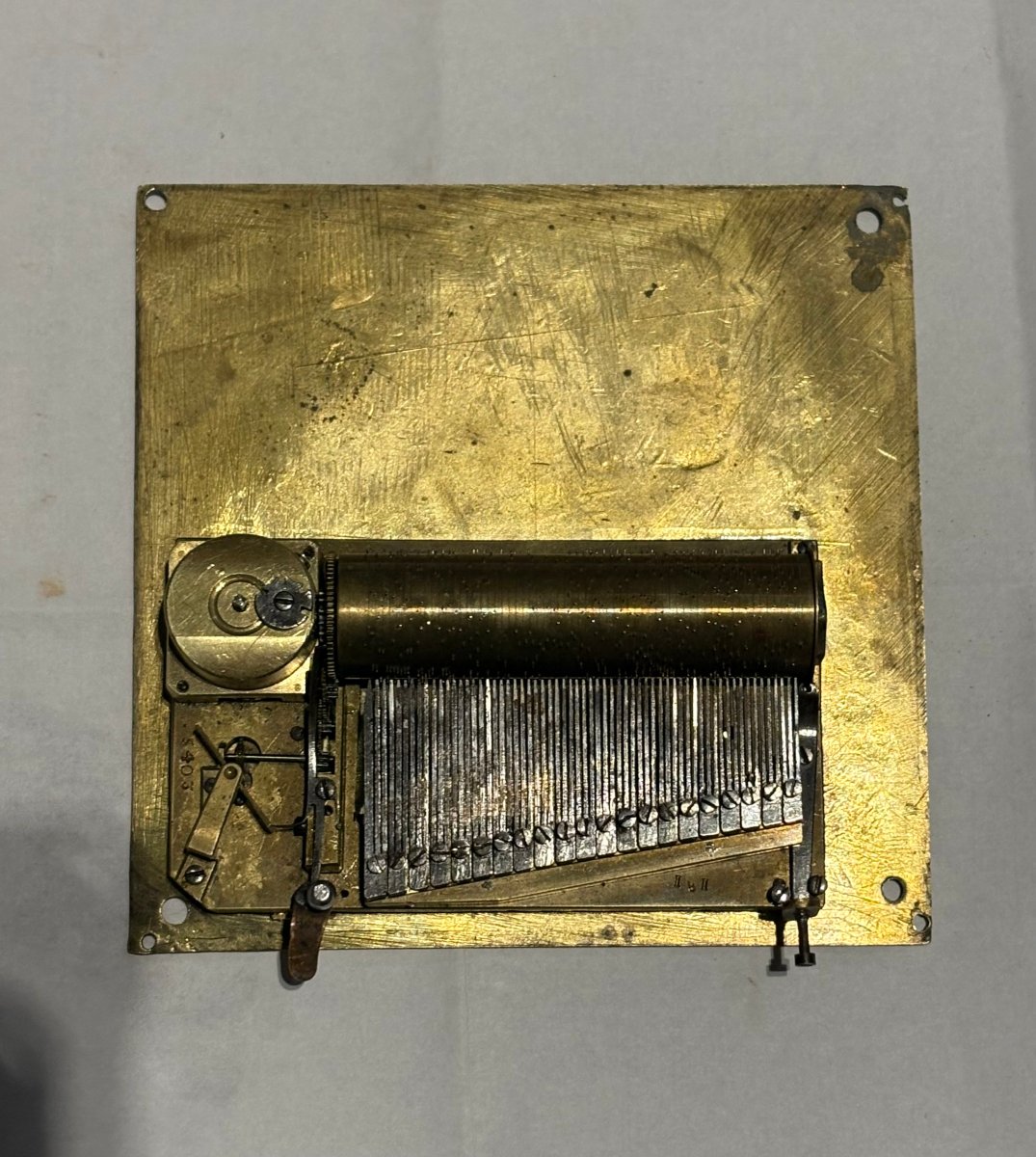 Specchio Carlo X Bronzo Dorato e Cristallo con Meccanismo Musicale circa 1820-photo-4