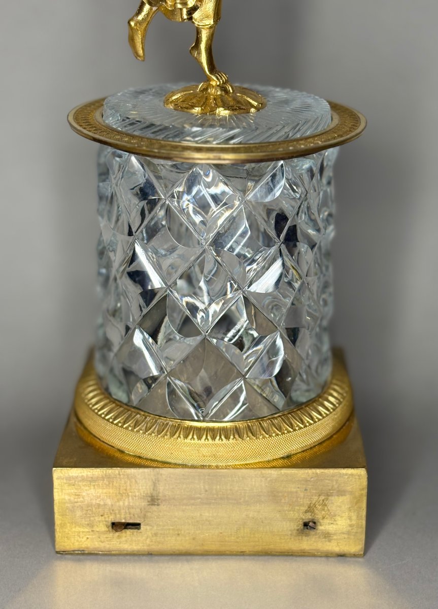 Specchio Carlo X Bronzo Dorato e Cristallo con Meccanismo Musicale circa 1820-photo-4