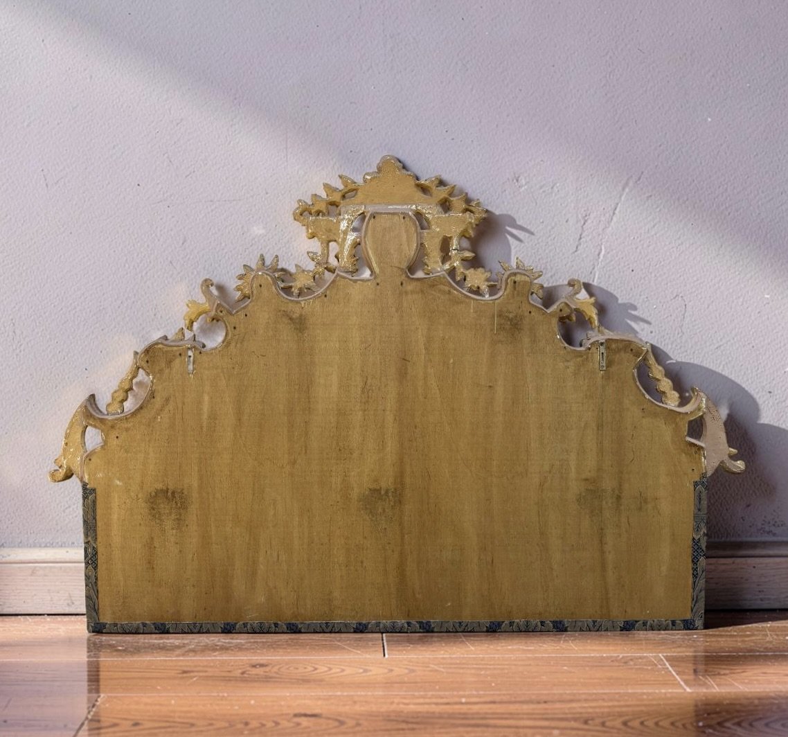 Imponente Testata di Letto XVIII secolo Legno Scolpito e Dorato-photo-8