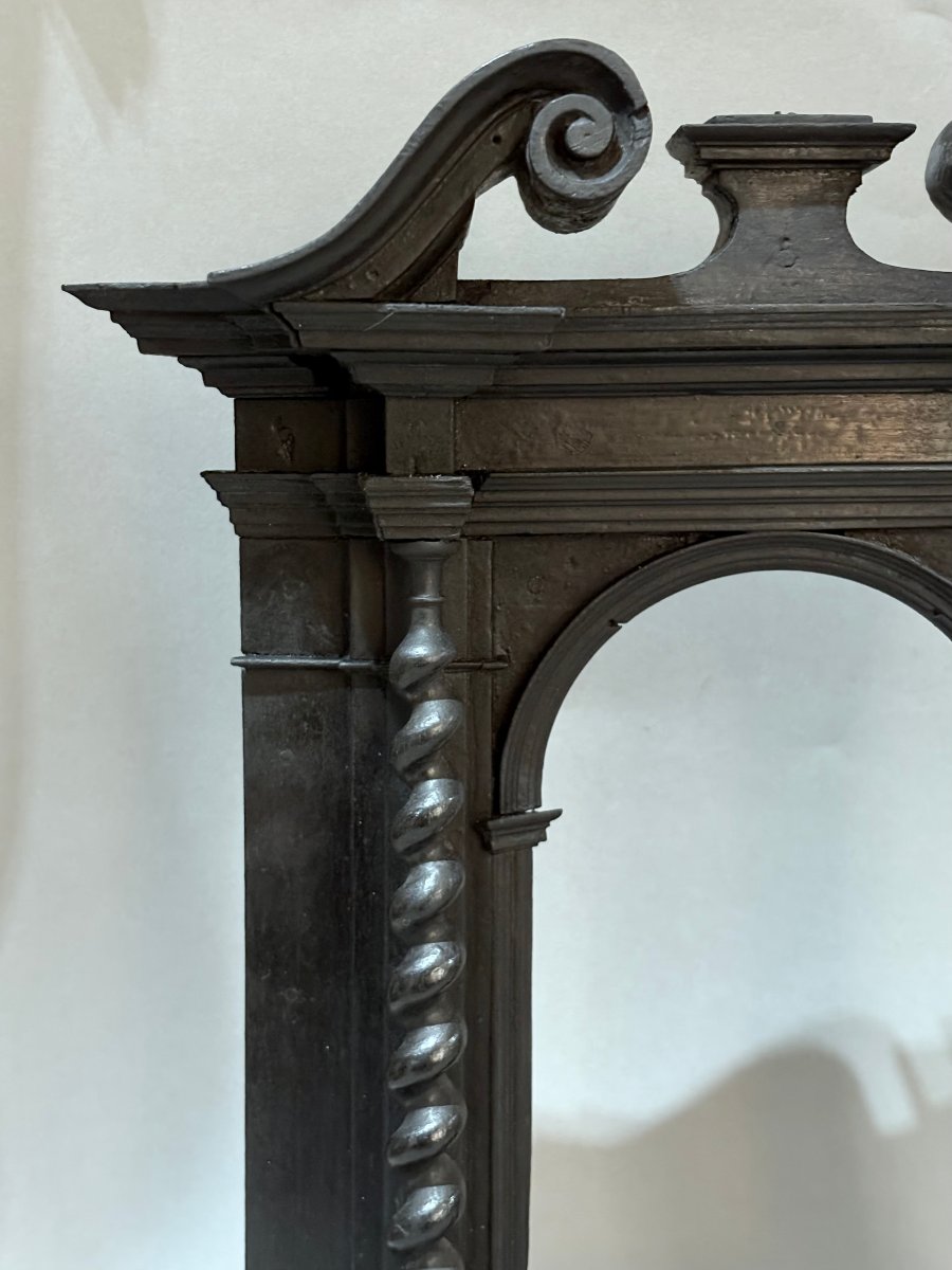 Cornice Reliquairio a Tabernacolo Fiorentina in Ebano  inizi XVII secolo-photo-2