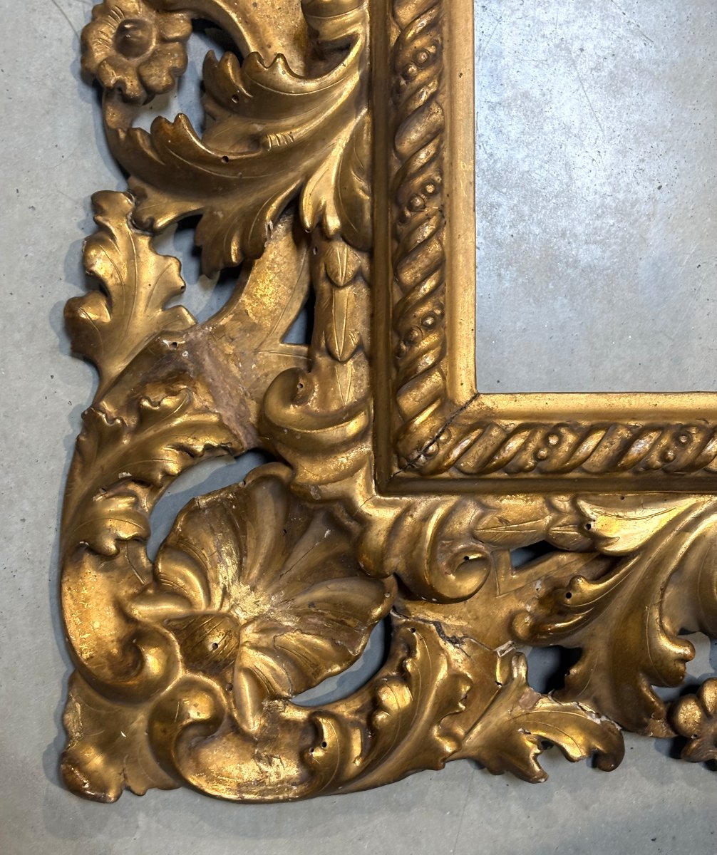 Grande Cornice Fiorentina Legno Dorato inizi XIX secolo-photo-3