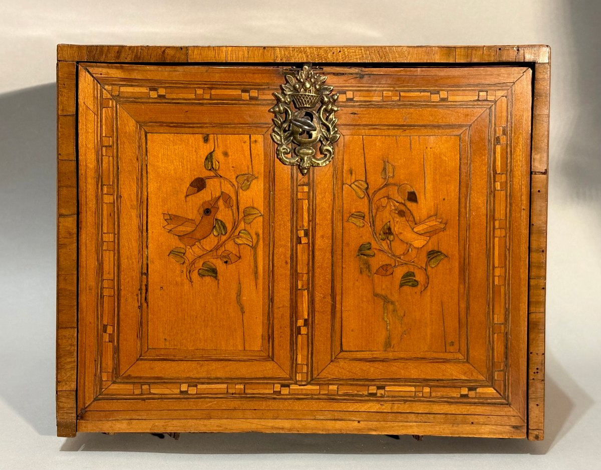 Monetiere Intarsiato di Augsburg alle Erbe Pazze Germania XVII secolo-photo-2