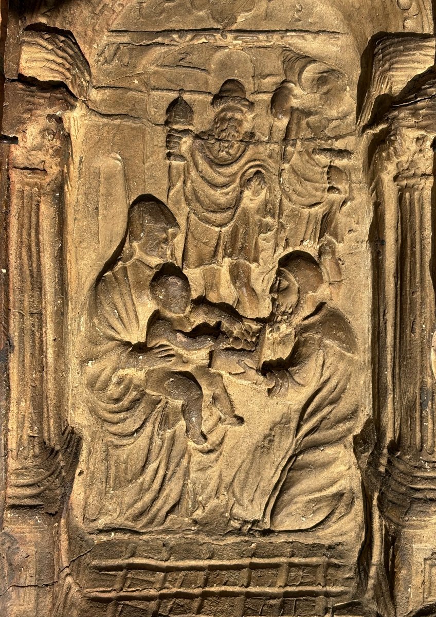 Bassorilievo in Terracotta Adorazione dei Magi Bottega Veneta datato 1618-photo-3