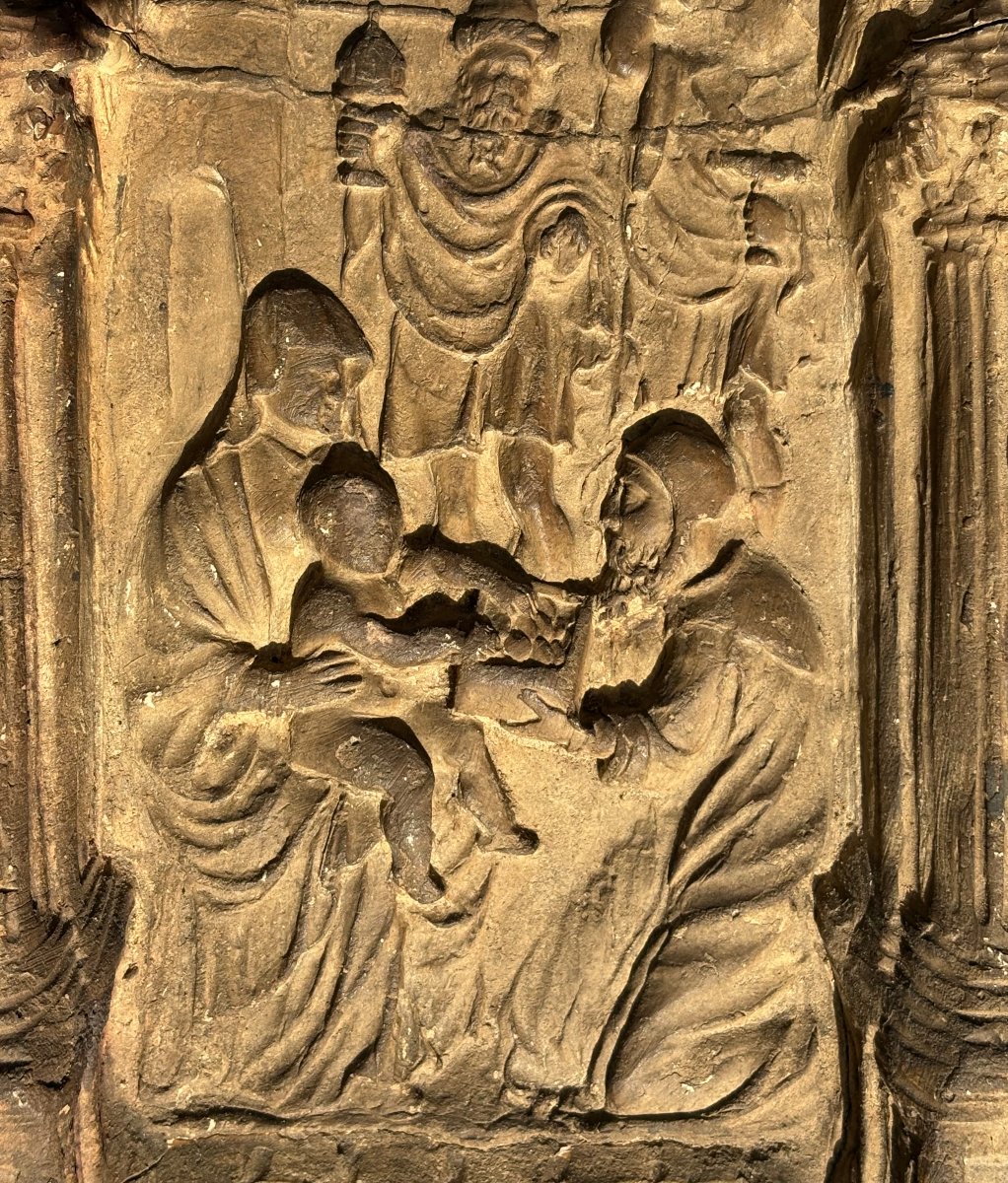 Bassorilievo in Terracotta Adorazione dei Magi Bottega Veneta datato 1618-photo-4