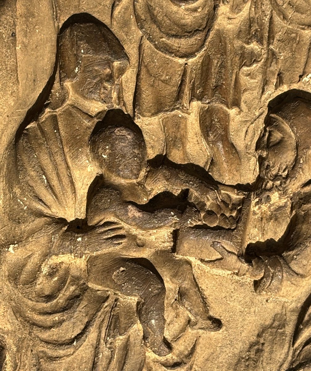 Bassorilievo in Terracotta Adorazione dei Magi Bottega Veneta datato 1618-photo-2