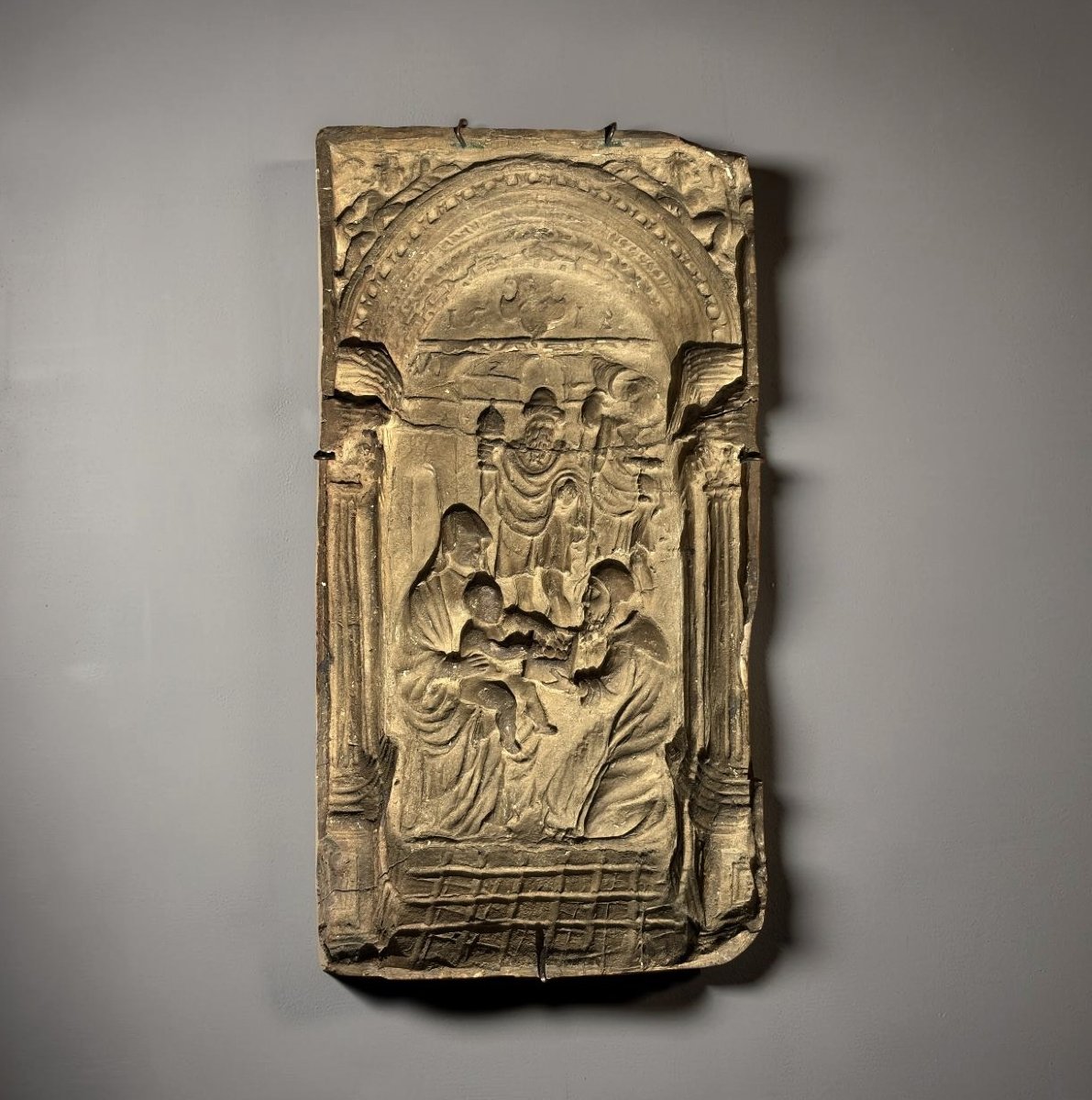 Bassorilievo in Terracotta Adorazione dei Magi Bottega Veneta datato 1618