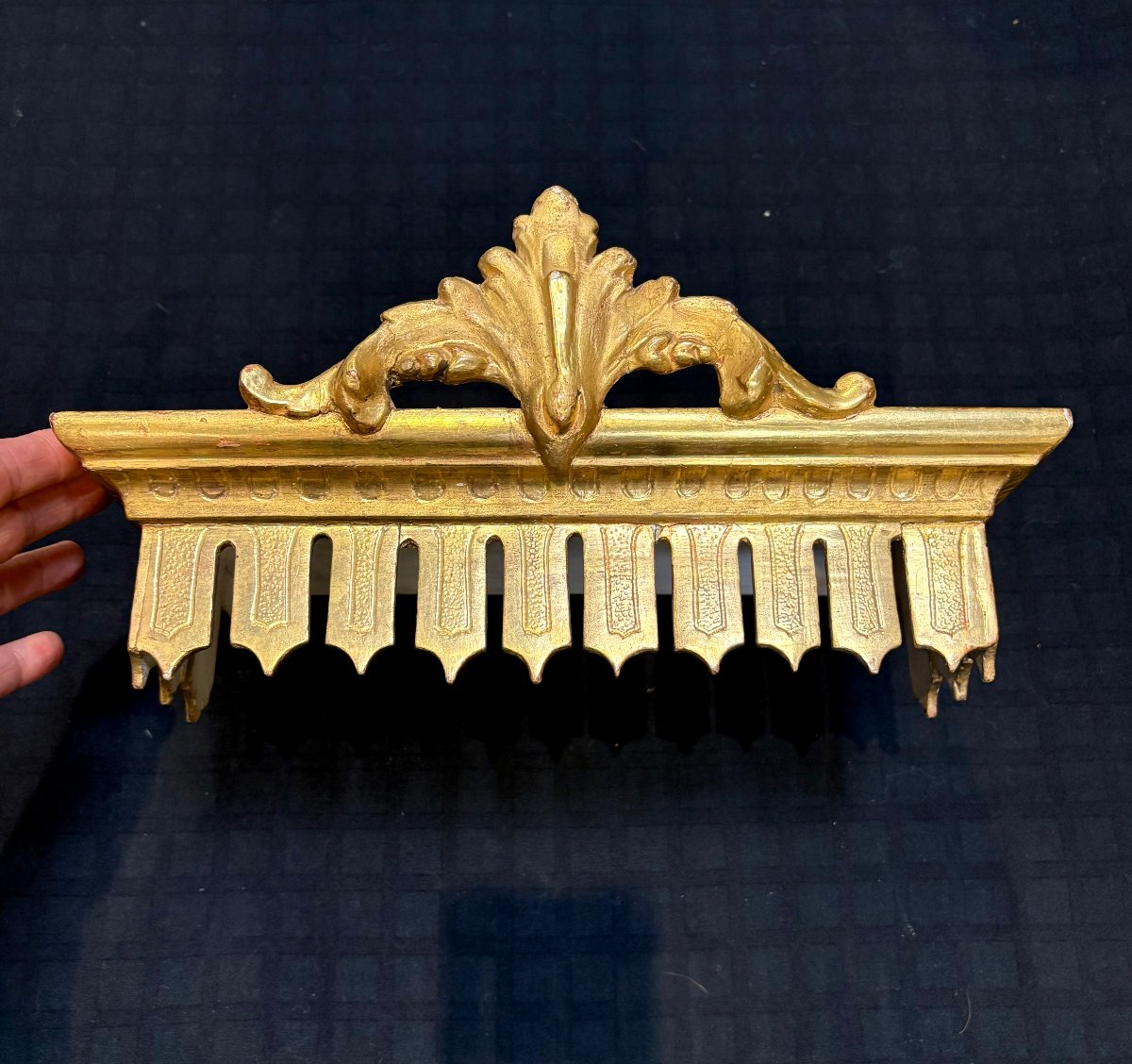 Corona da Baldacchino Luigi XVI in Legno Dorato XVIII secolo -photo-4