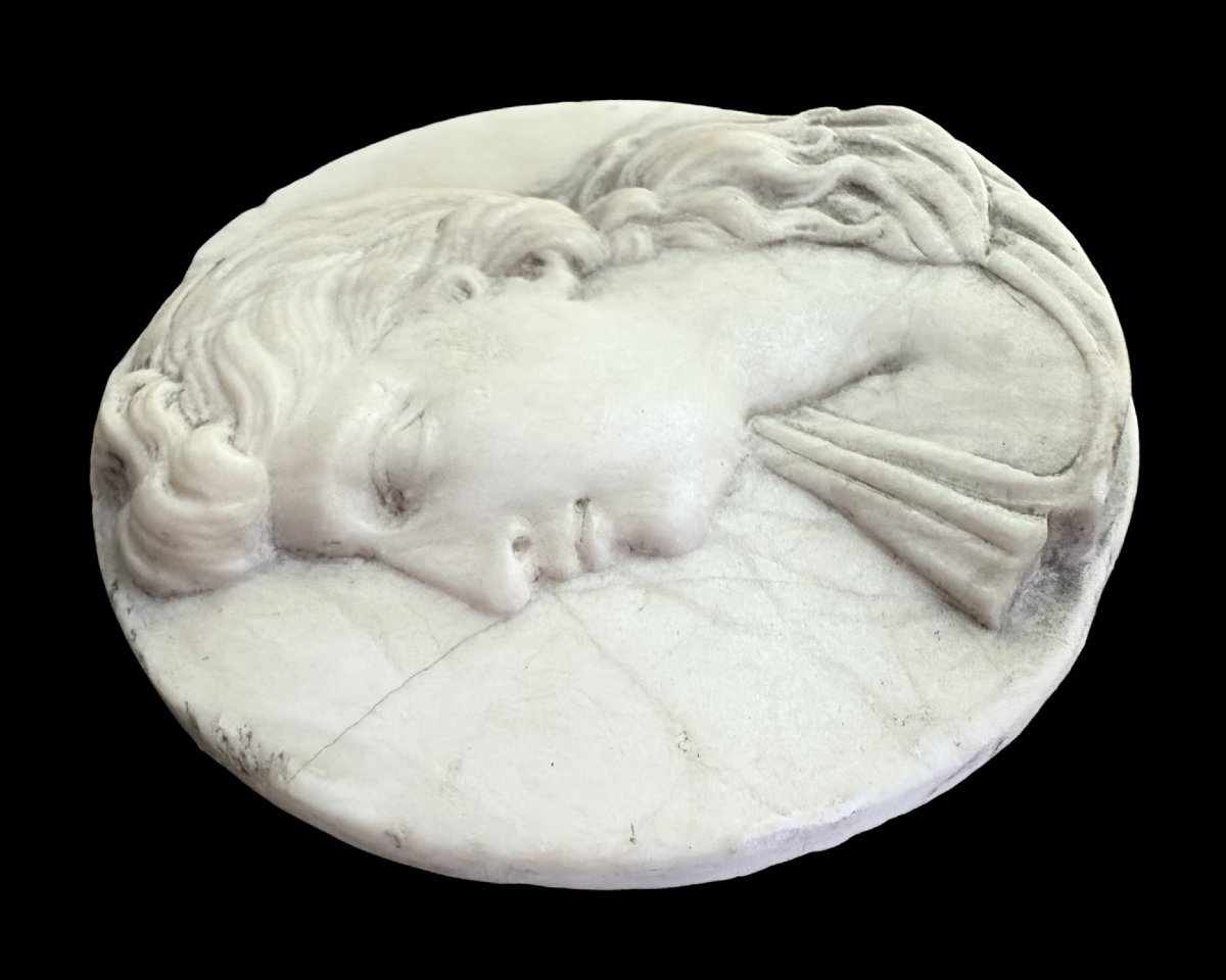 Medaglione in Marmo Neoclassico Profilo Grand Tour XVIII-photo-3