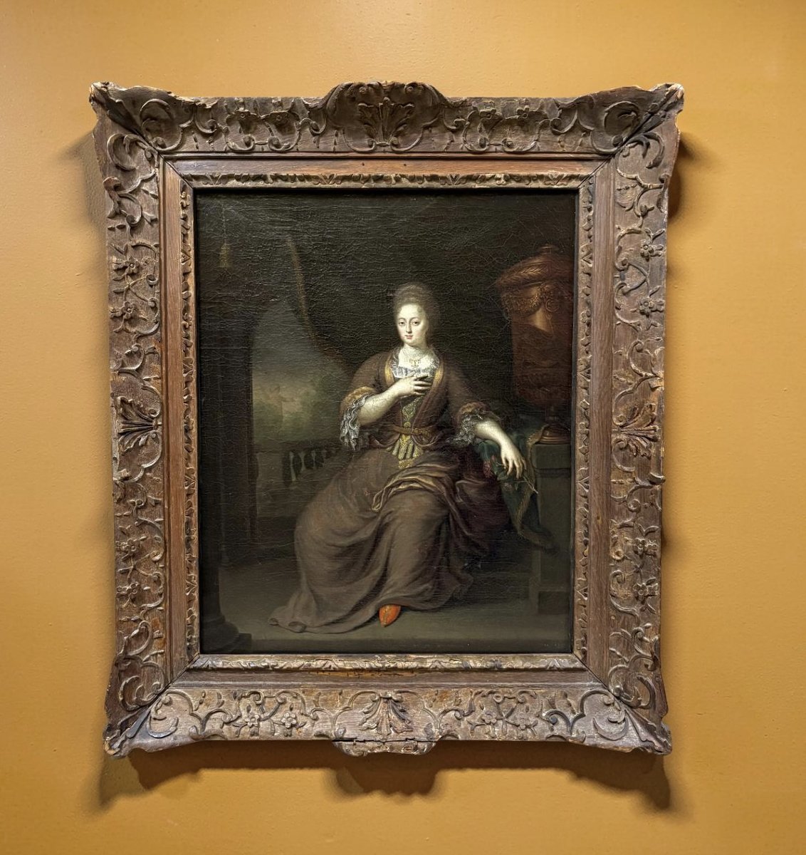 Gerard Wigmana (1673-1741) Ritratto di Nobildonna Scuola Olandese del XVIII-photo-2