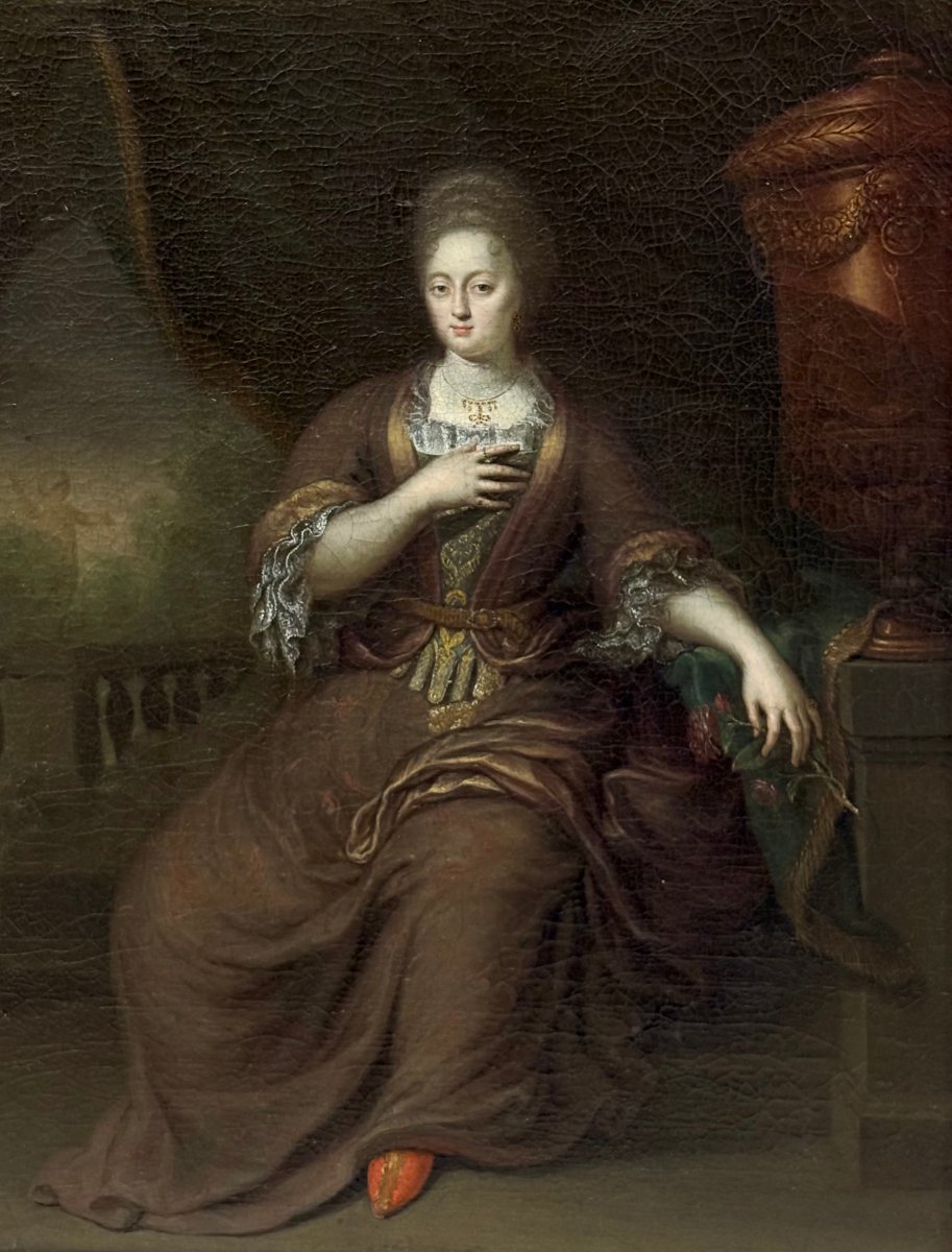 Gerard Wigmana (1673-1741) Ritratto di Nobildonna Scuola Olandese del XVIII-photo-3