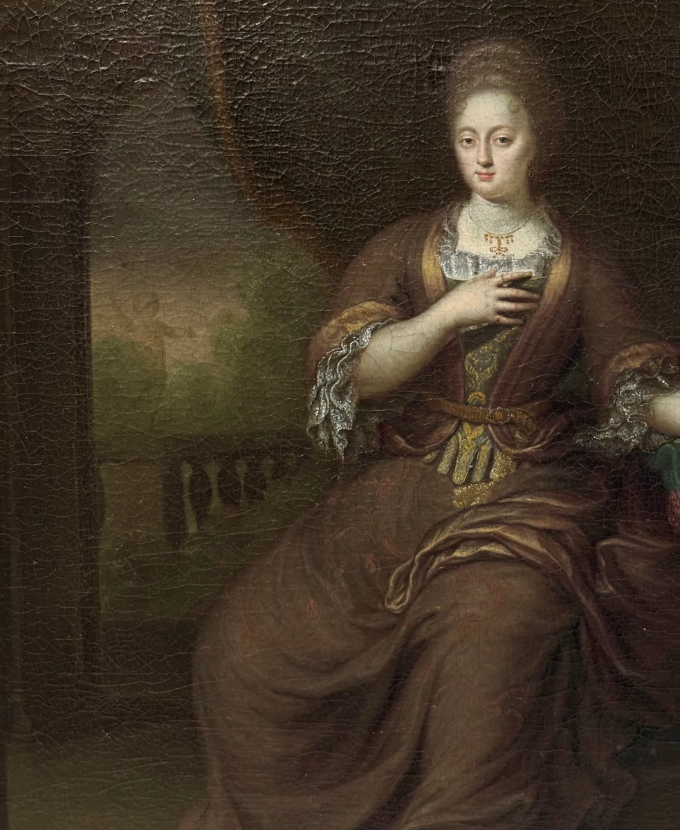 Gerard Wigmana (1673-1741) Ritratto di Nobildonna Scuola Olandese del XVIII-photo-2