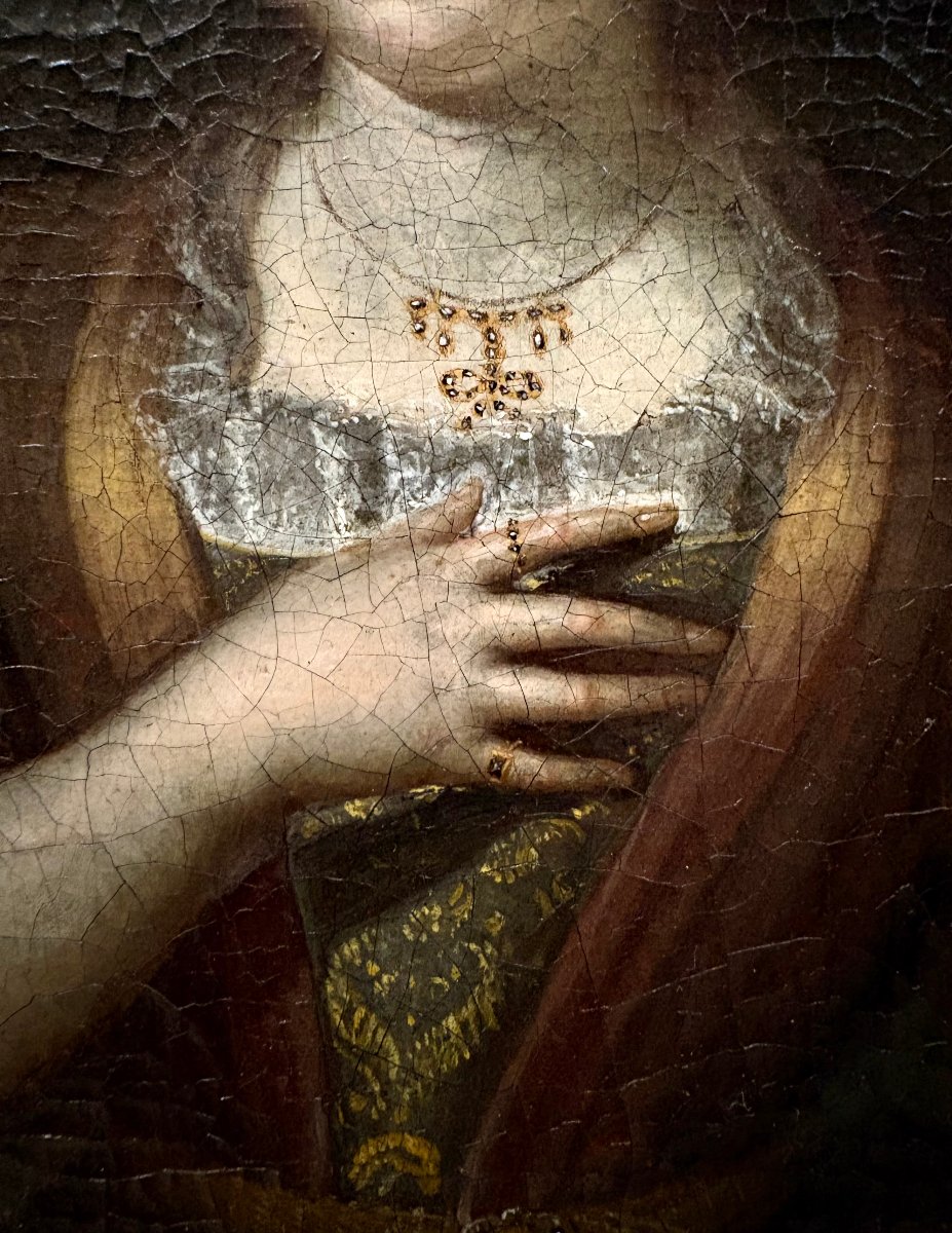 Gerard Wigmana (1673-1741) Ritratto di Nobildonna Scuola Olandese del XVIII-photo-5