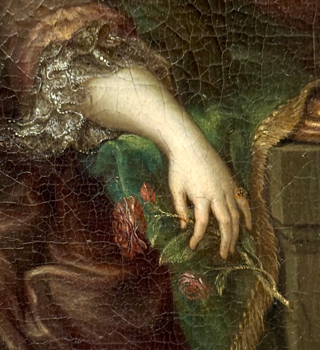 Gerard Wigmana (1673-1741) Ritratto di Nobildonna Scuola Olandese del XVIII-photo-6