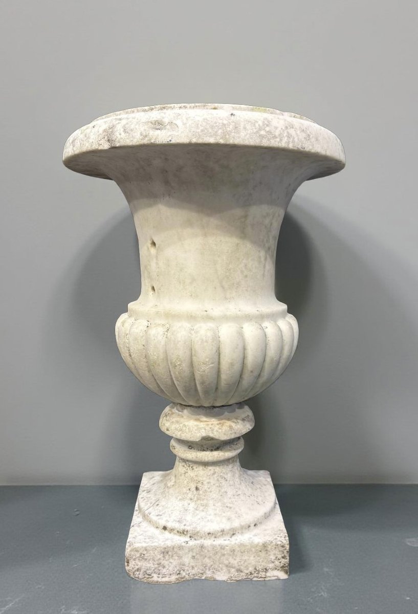 Coppia di Vasi Medicei in Marmo di Carrara, XVII secolo-photo-3