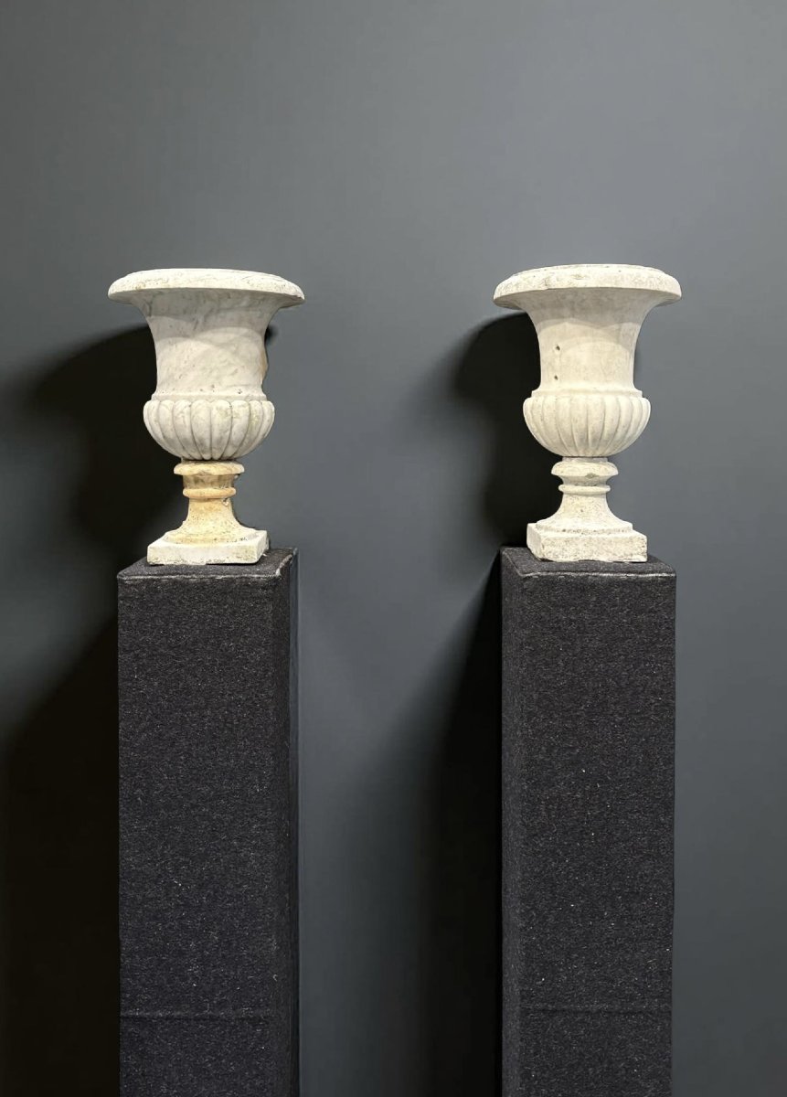 Coppia di Vasi Medicei in Marmo di Carrara, XVII secolo