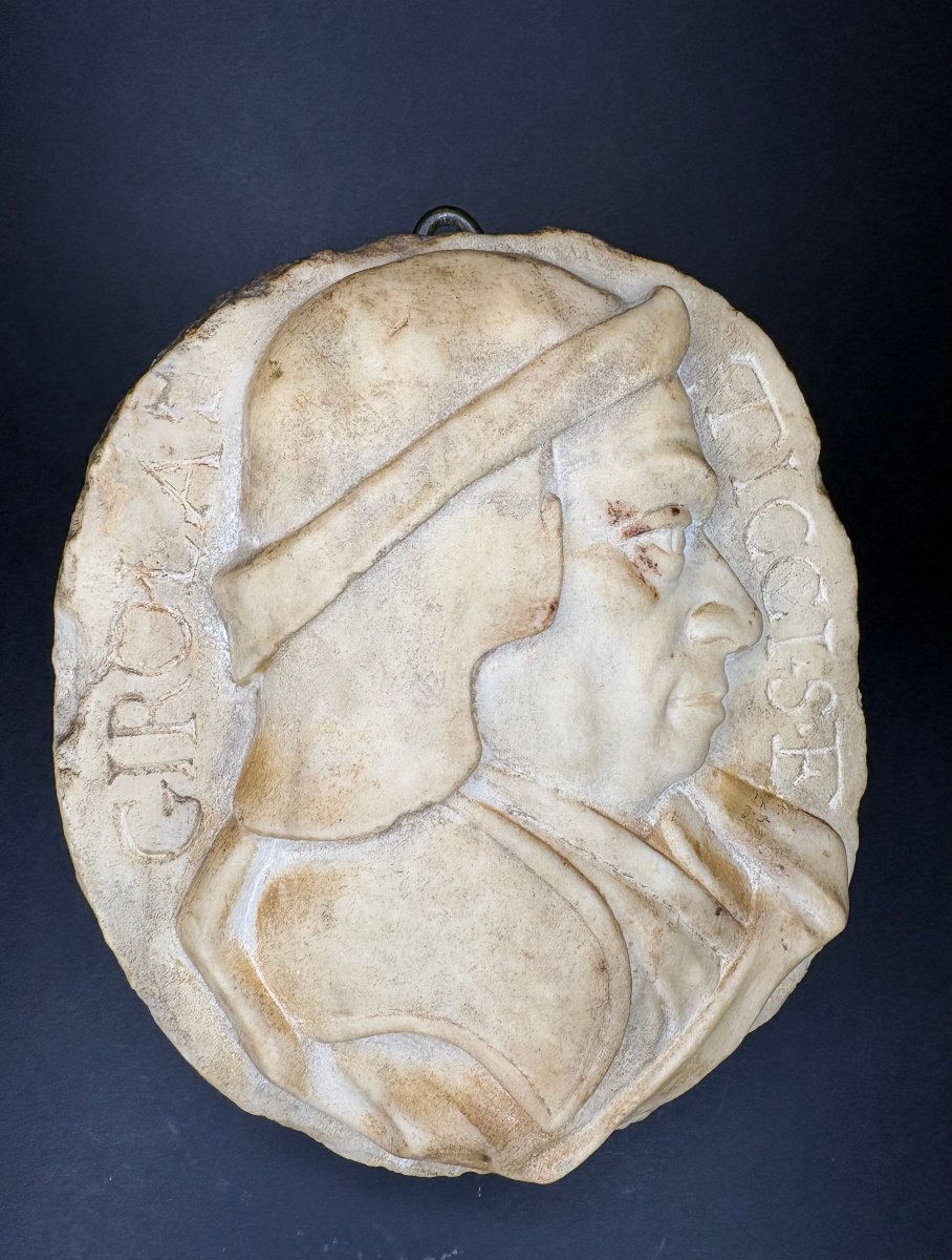 Girolamo Ticciati (1679-1745) Medaglione in Marmo Profilo Maschile-photo-6