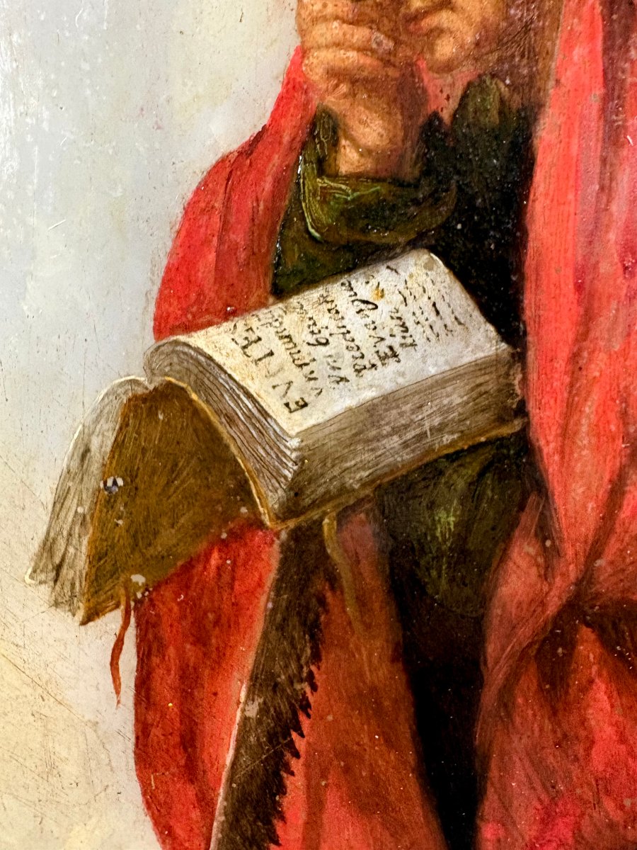 Pittura su onice San Simone Scuola Italiana del XVII secolo-photo-4