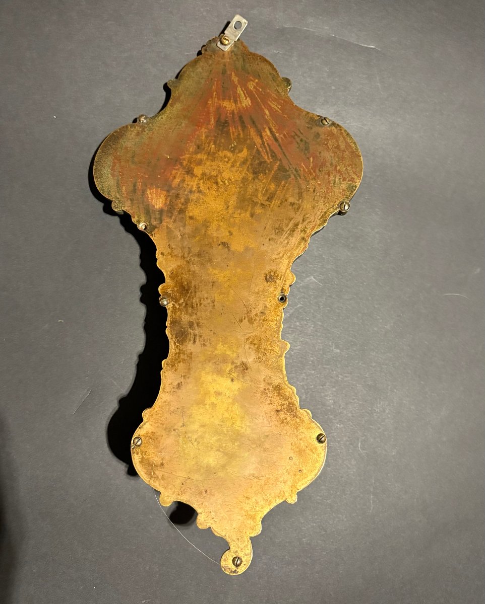Acquasantiera con Cristo in Argento e Smalti Champlevé XIX secolo-photo-2