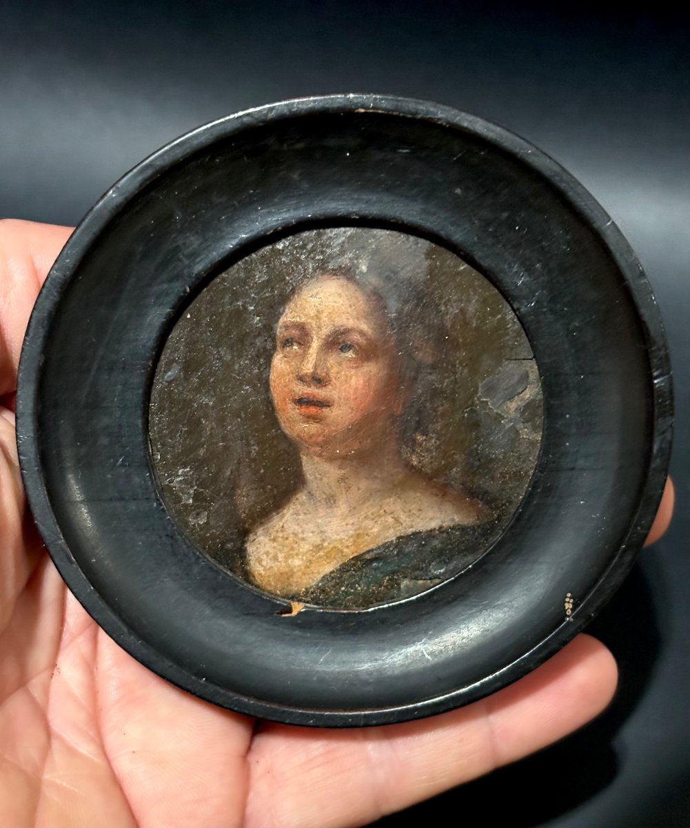 Ritratto di Donna Miniatura su Rame Scuola Lombardo Veneta XVII secolo-photo-5