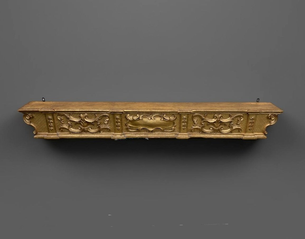 Predella da Altare Barocca Legno Dorato inizi XVIII secolo-photo-3