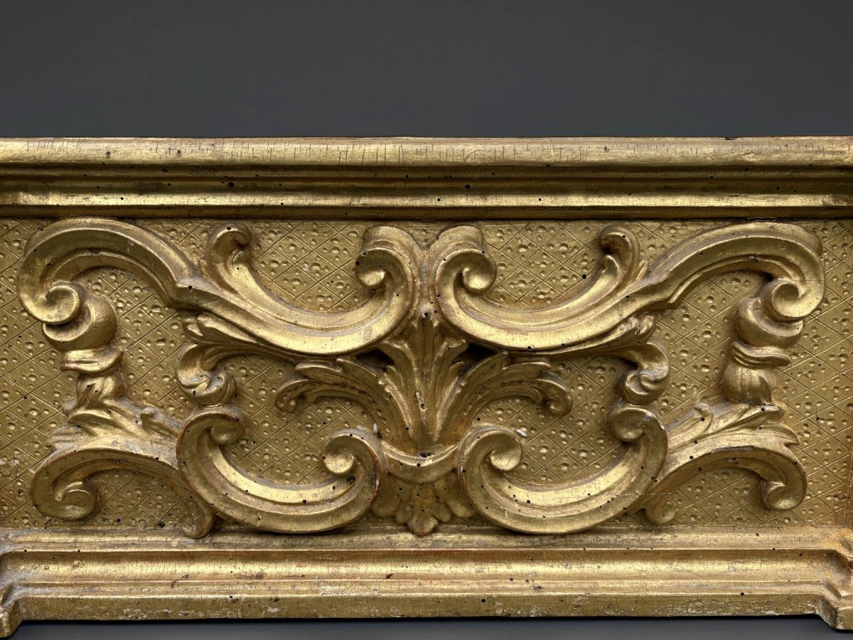 Predella da Altare Barocca Legno Dorato inizi XVIII secolo-photo-4