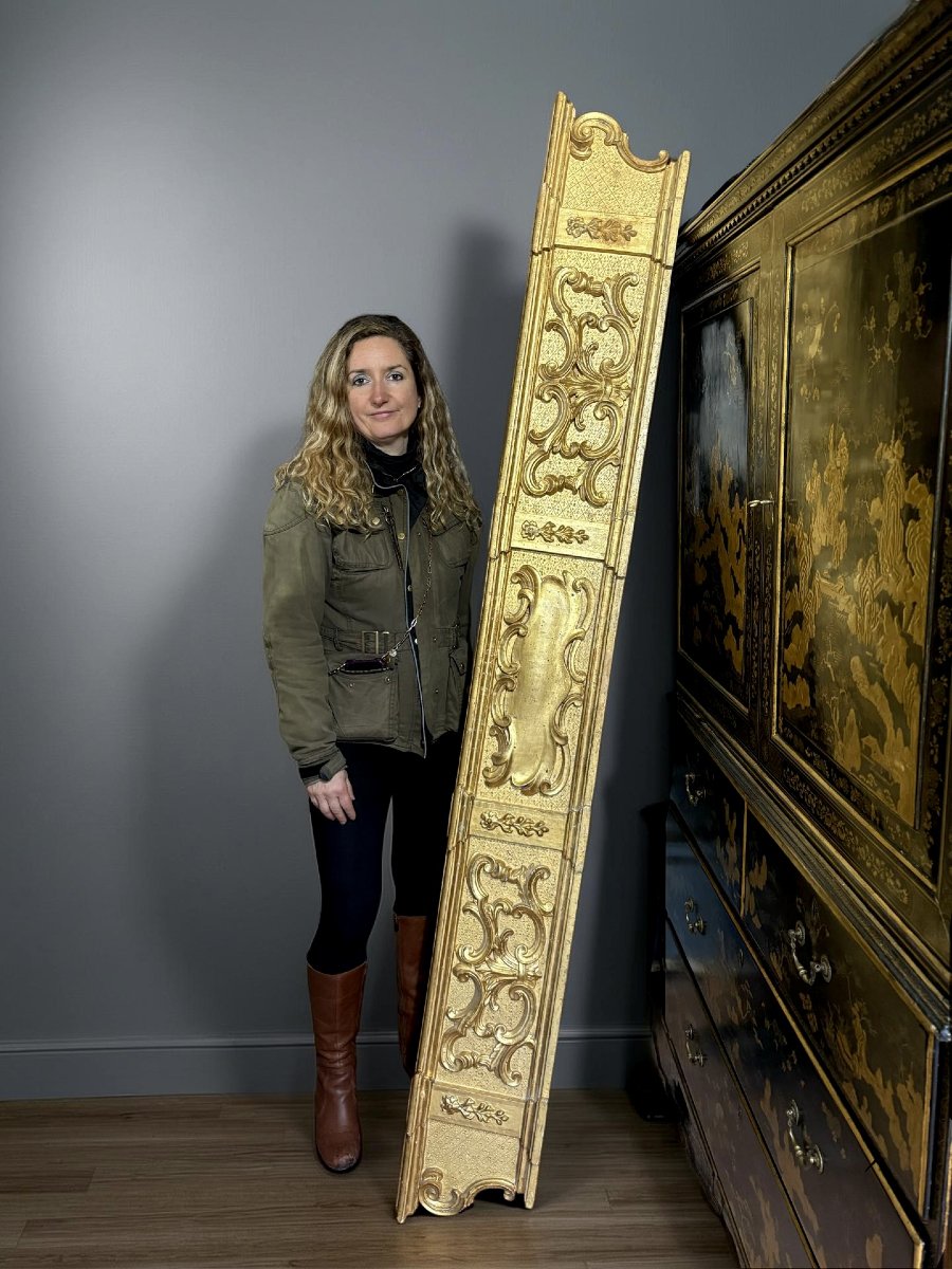 Predella da Altare Barocca Legno Dorato inizi XVIII secolo-photo-1