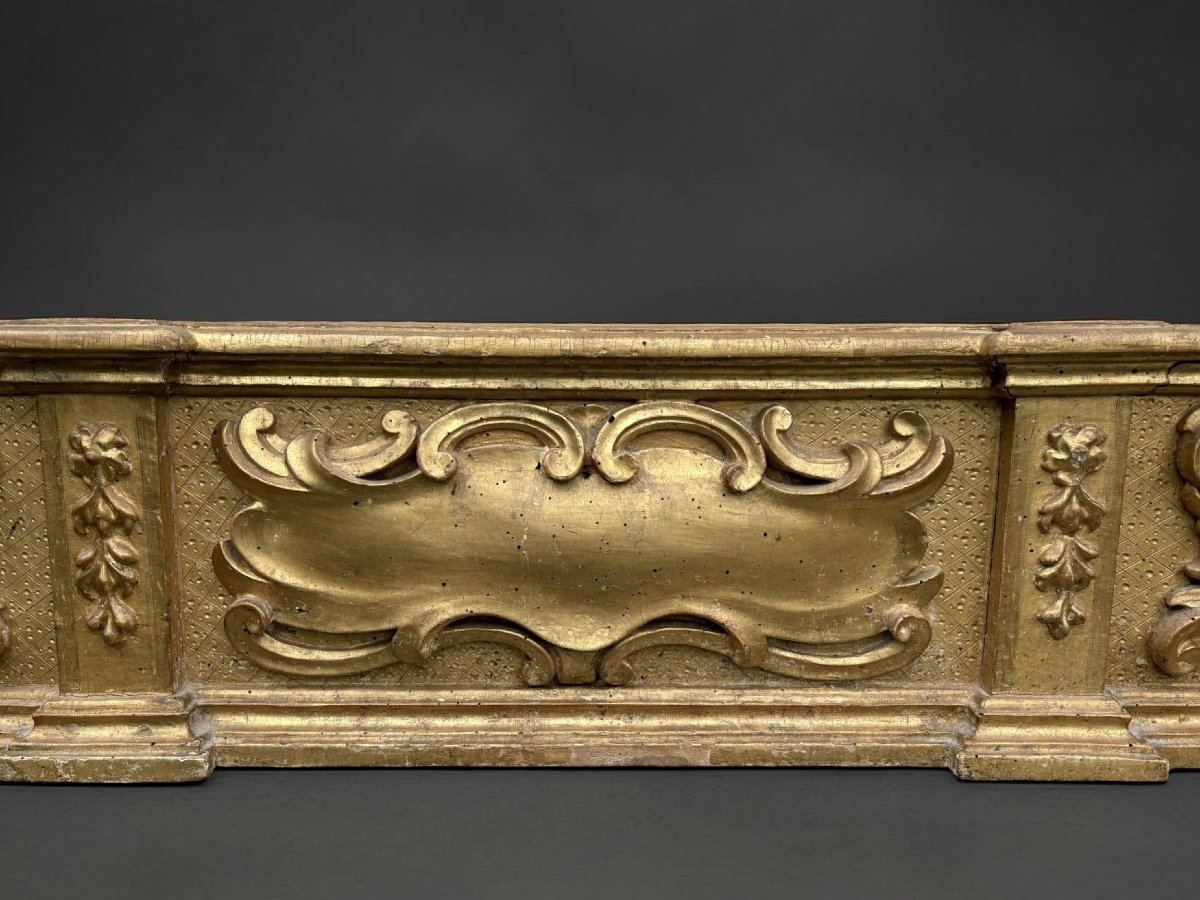 Predella da Altare Barocca Legno Dorato inizi XVIII secolo-photo-2