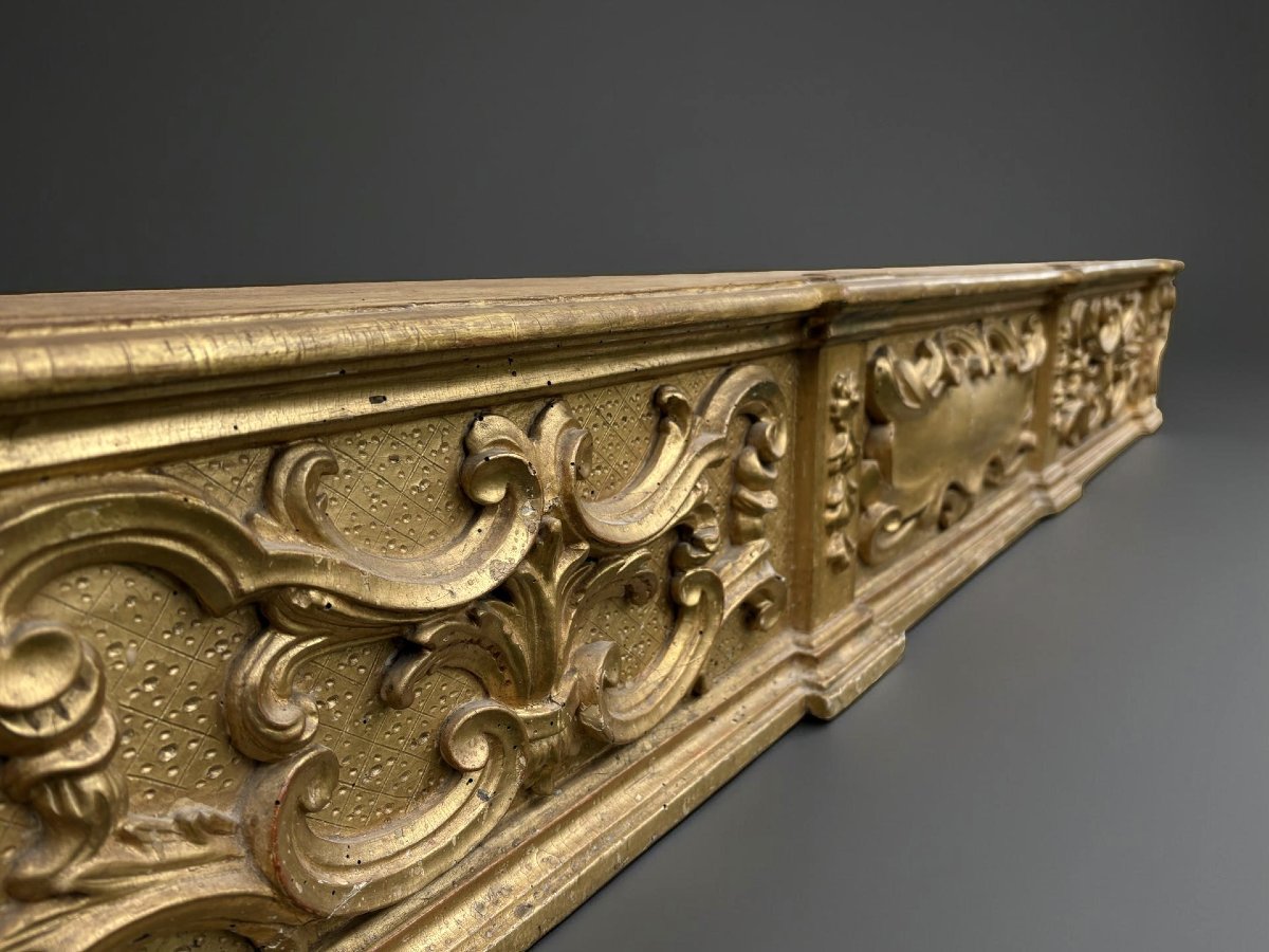 Predella da Altare Barocca Legno Dorato inizi XVIII secolo-photo-3