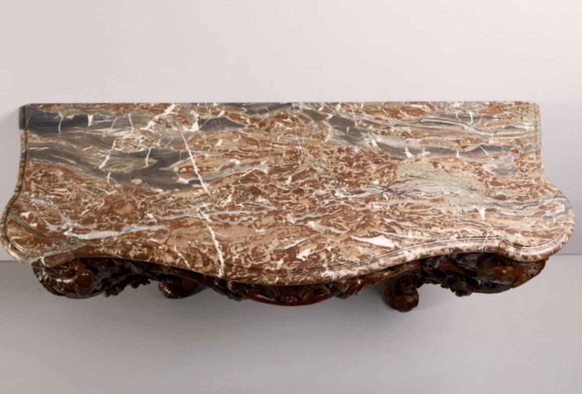 Grande Consolle Francese Luigi XV in Legno Naturale metà XVIII secolo-photo-2