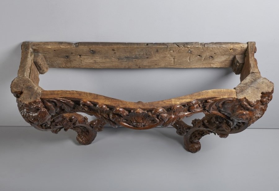 Grande Consolle Francese Luigi XV in Legno Naturale metà XVIII secolo-photo-3