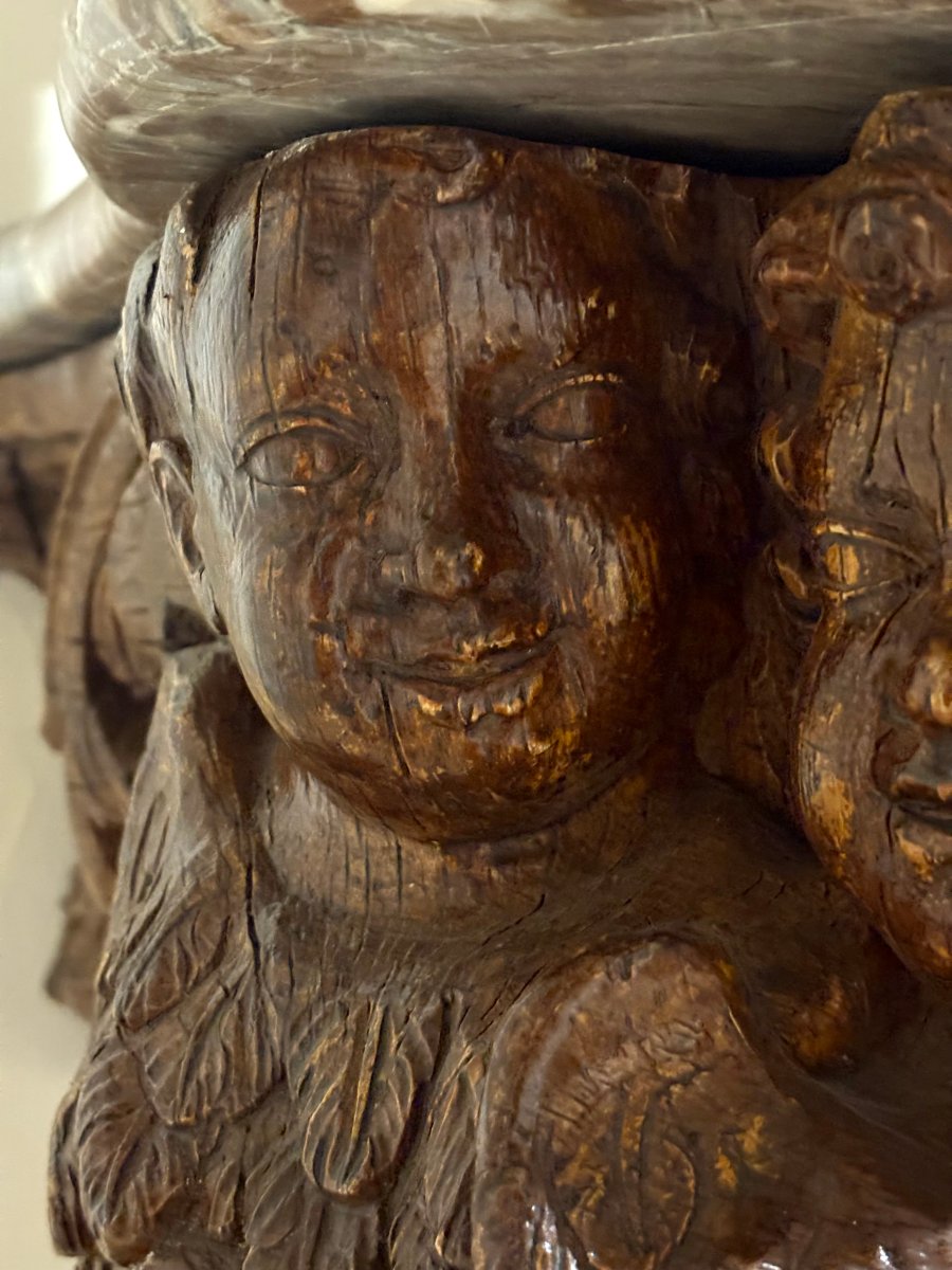 Grande Consolle Francese Luigi XV in Legno Naturale metà XVIII secolo-photo-5