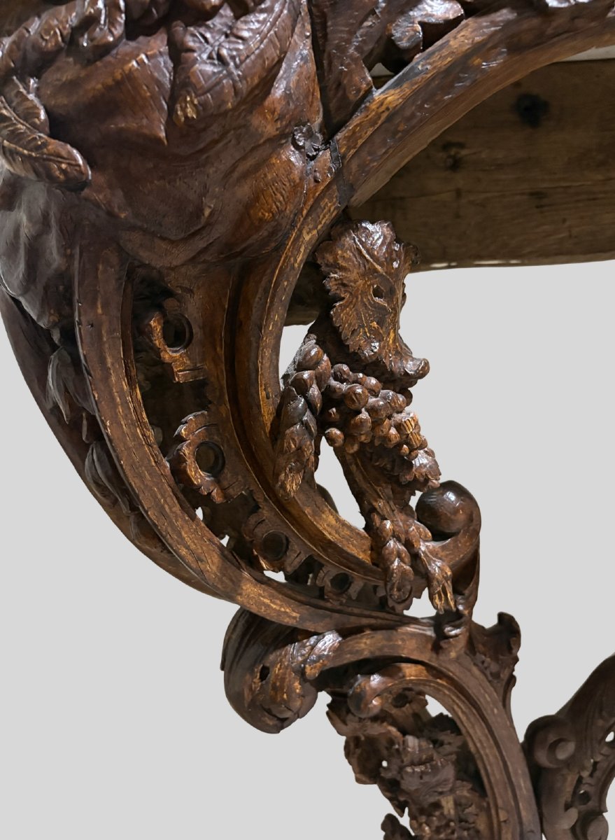 Grande Consolle Francese Luigi XV in Legno Naturale metà XVIII secolo-photo-6