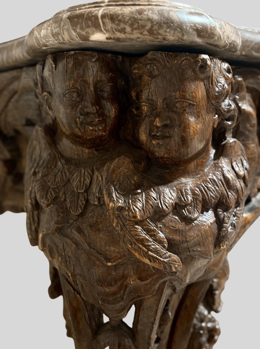 Grande Consolle Francese Luigi XV in Legno Naturale metà XVIII secolo-photo-7