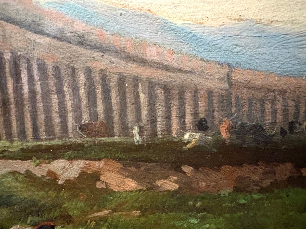 Scuola Romana Grande Veduta dell'Acquedotto Claudio Grand Tour circa 1840 -photo-6