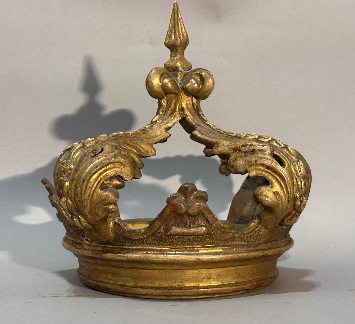 Corona da Baldacchino in Legno Dorato Italia XVIII secolo-photo-3
