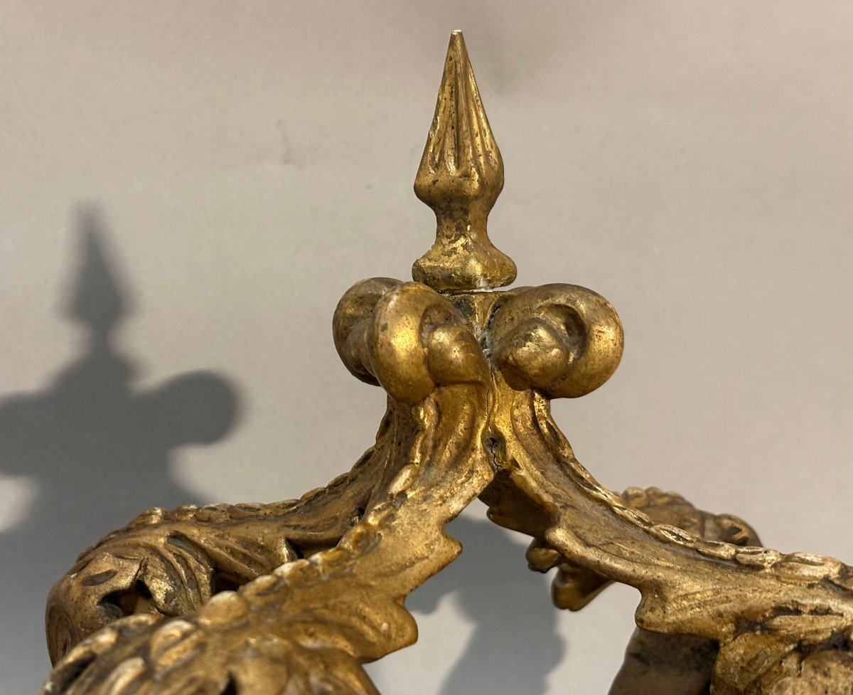 Corona da Baldacchino in Legno Dorato Italia XVIII secolo-photo-2