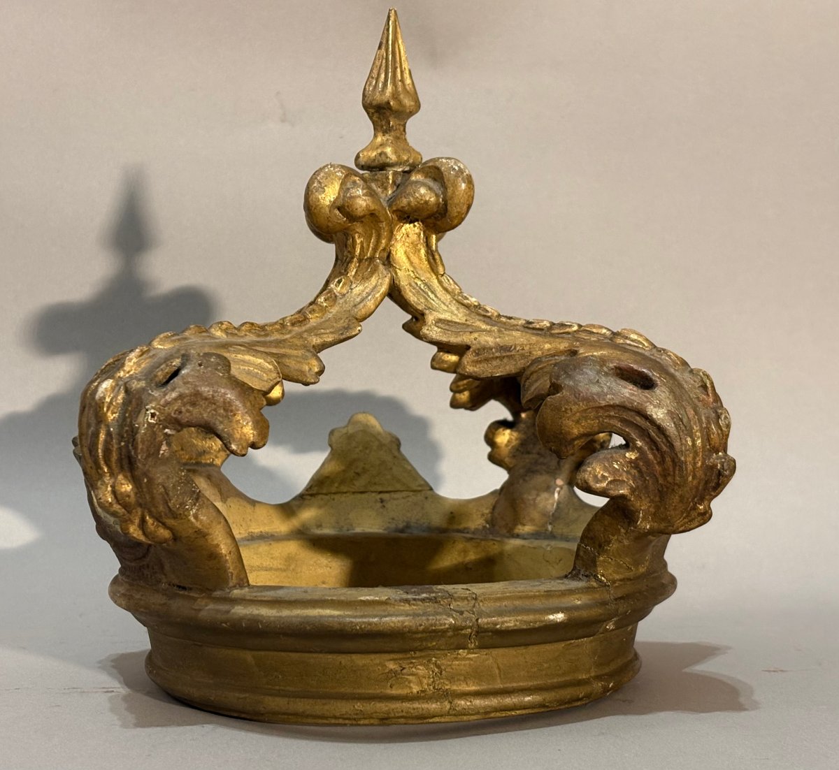 Corona da Baldacchino in Legno Dorato Italia XVIII secolo-photo-4