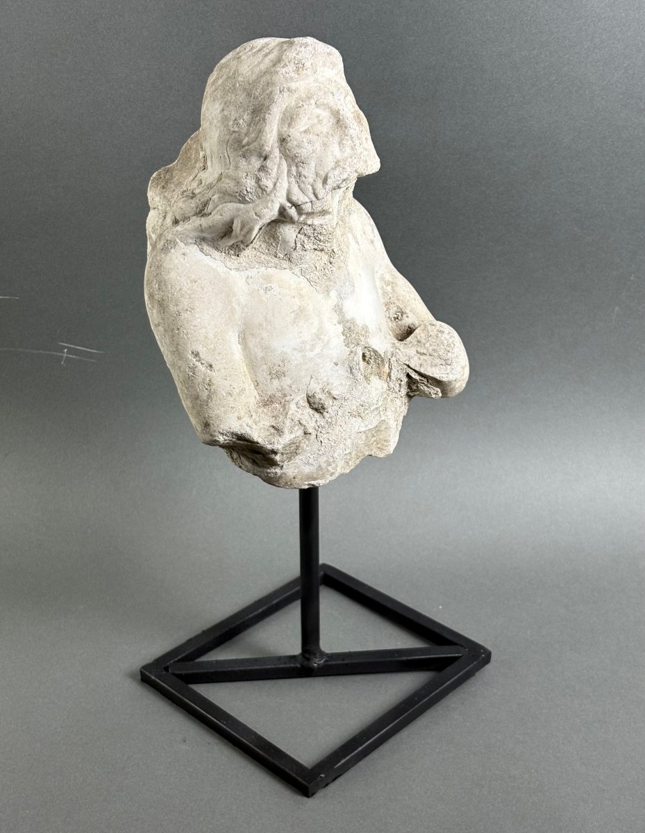 Tritone in Marmo Frammento di Scultura Barocco Italiano metà del  XVII secolo-photo-4