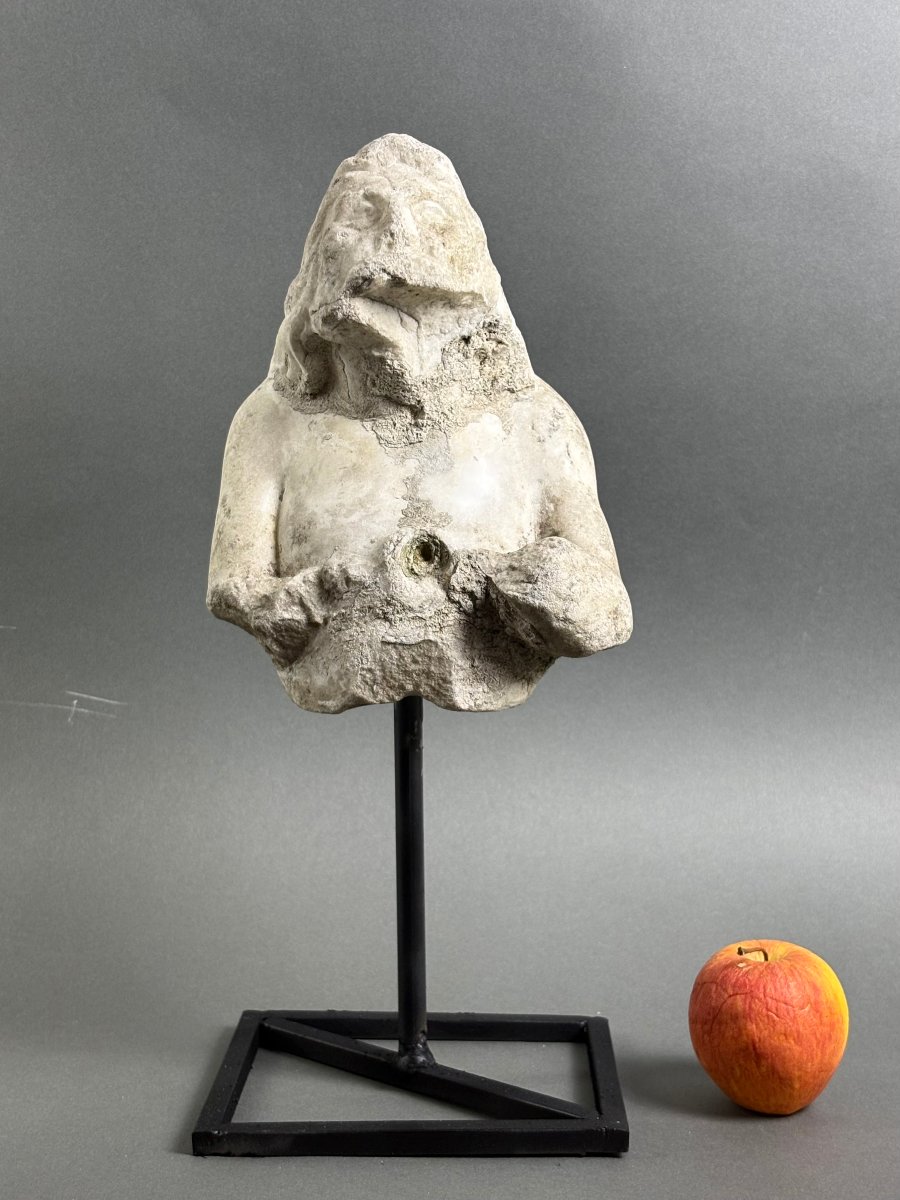 Tritone in Marmo Frammento di Scultura Barocco Italiano metà del  XVII secolo-photo-7
