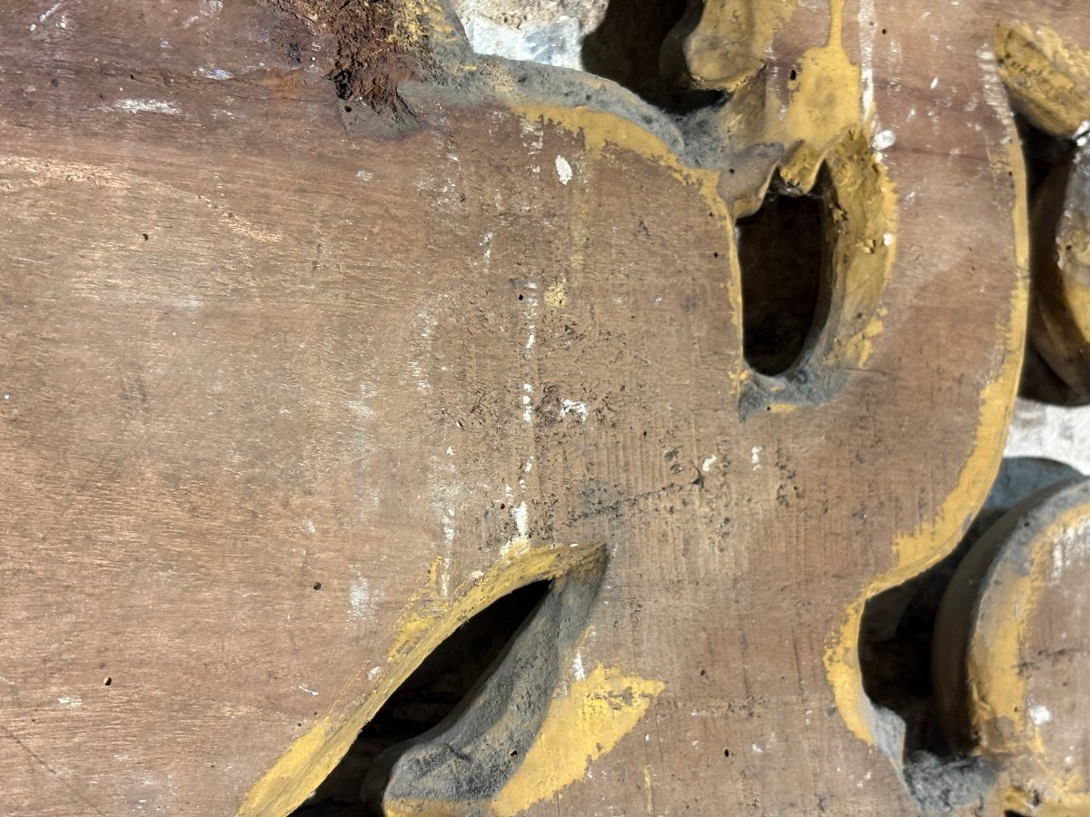 Grande Cartiglio Sovraporta Barocco Legno Dorato Italia XVIII-photo-5