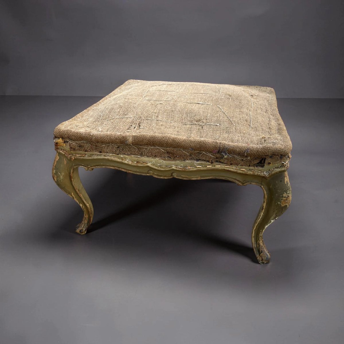 Grande Sgabello Barocchetto Veneziano Legno Laccato inizi XX