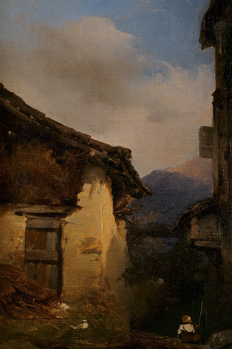 Domenico Induno (1815-1890) "Paesaggio Svizzero" Collezione Bernasconi-photo-3