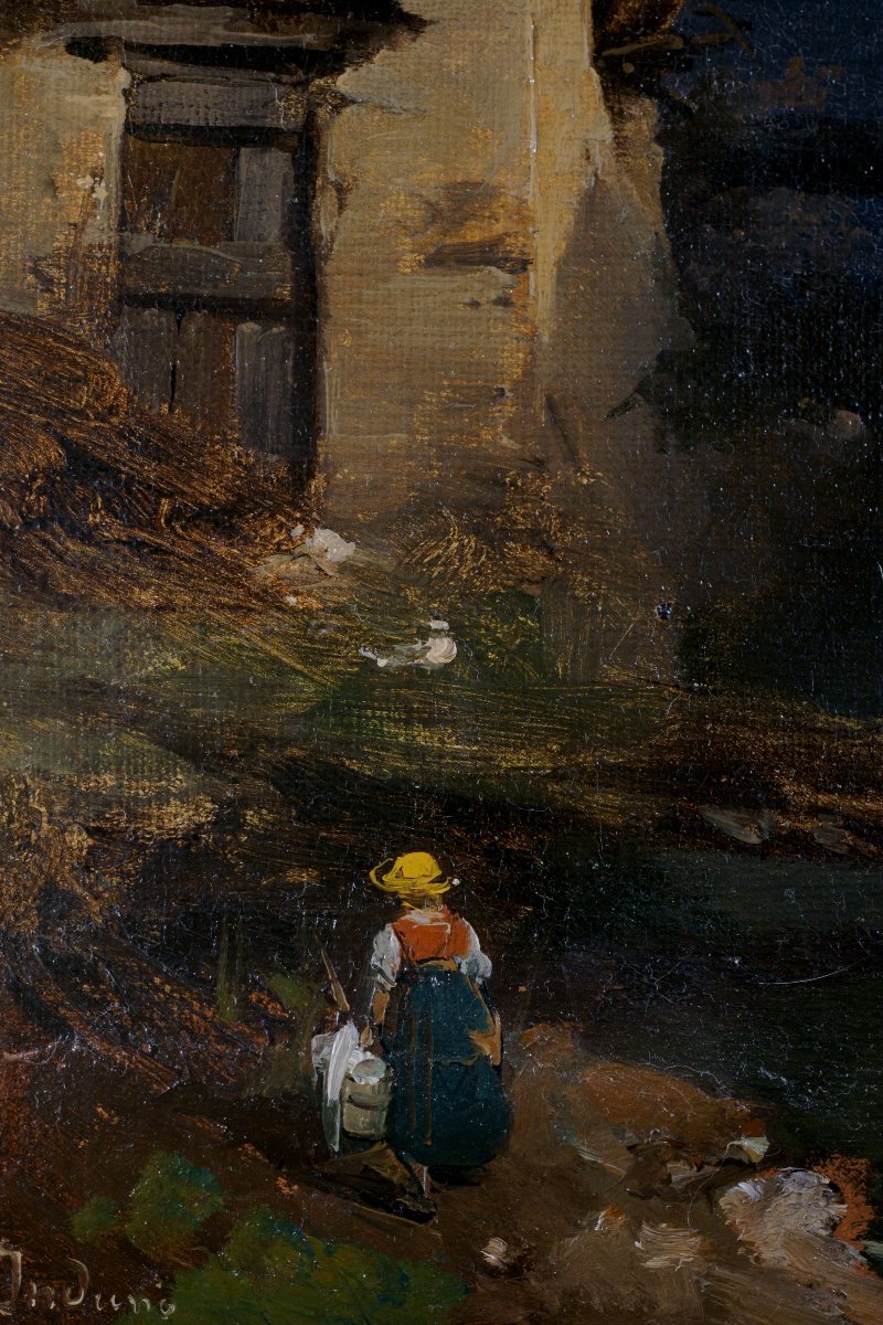 Domenico Induno (1815-1890) "Paesaggio Svizzero" Collezione Bernasconi-photo-1