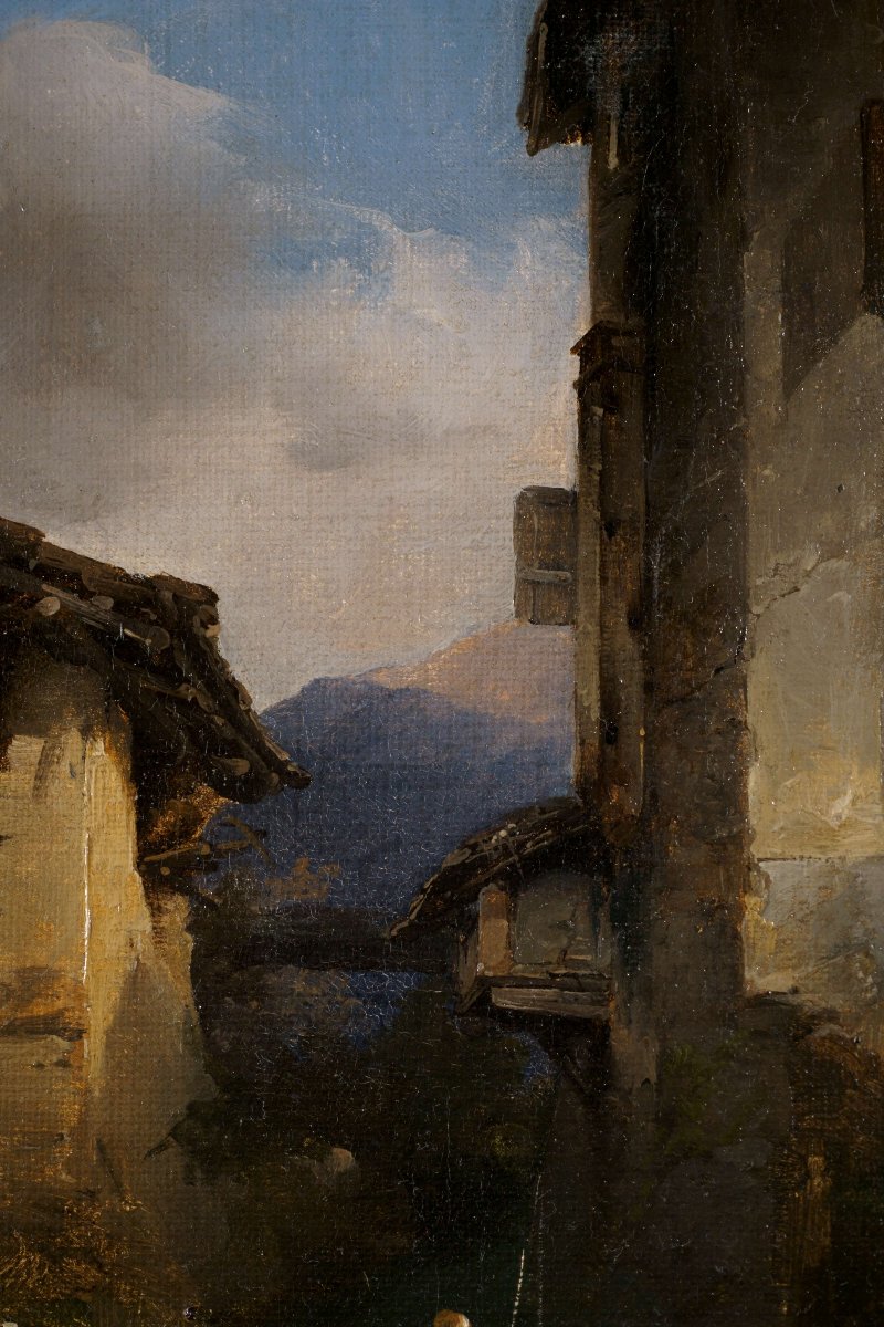 Domenico Induno (1815-1890) "Paesaggio Svizzero" Collezione Bernasconi-photo-3