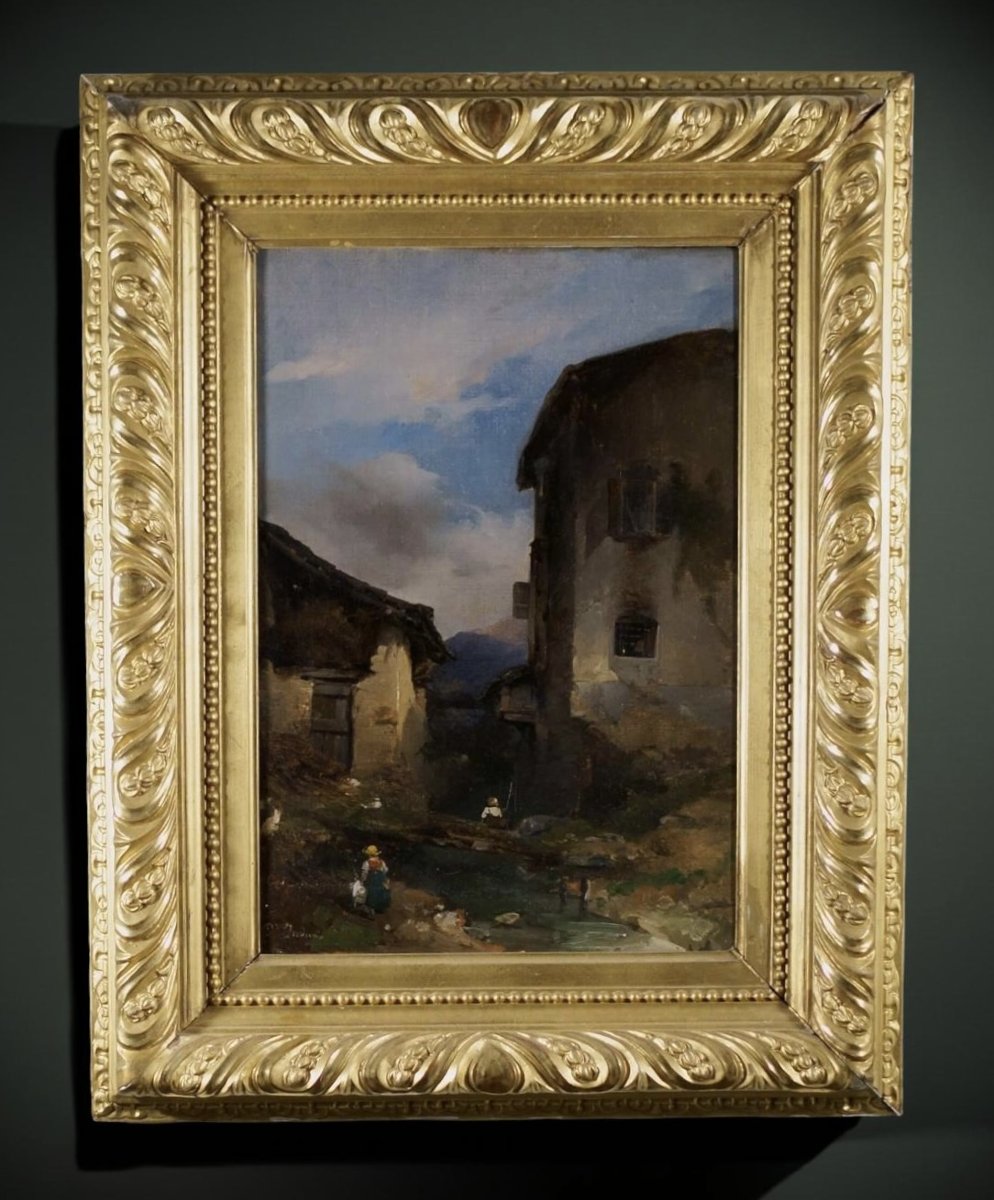 Domenico Induno (1815-1890) "Paesaggio Svizzero" Collezione Bernasconi