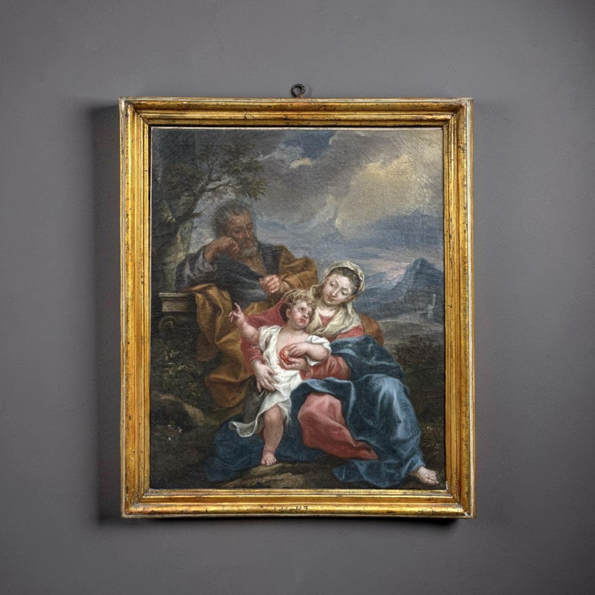 "Riposo durante la fuga in Egitto" Barocco Italiano XVII secolo-photo-2