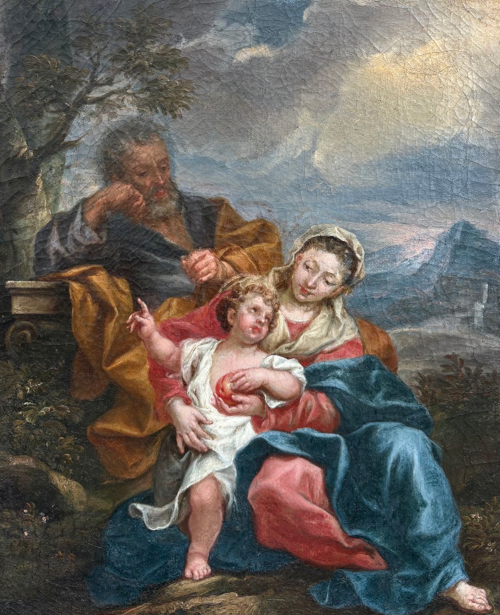 "Riposo durante la fuga in Egitto" Barocco Italiano XVII secolo