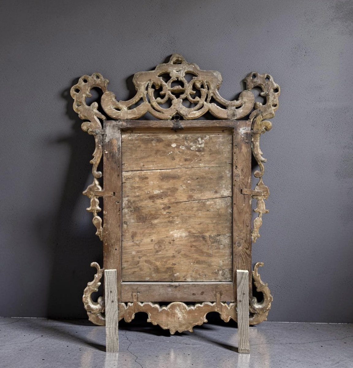 Grande Specchiera Barocca Legno Dorato Italia XVIII secolo-photo-2