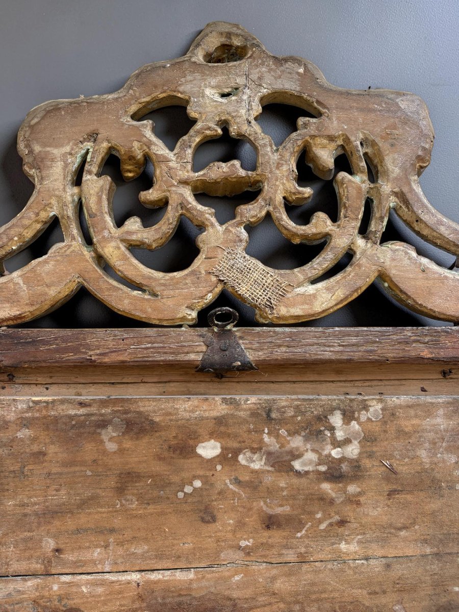 Grande Specchiera Barocca Legno Dorato Italia XVIII secolo-photo-4